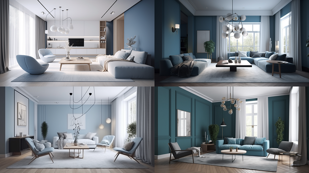 Nordic interior design of a living room, created with Midjourney v5