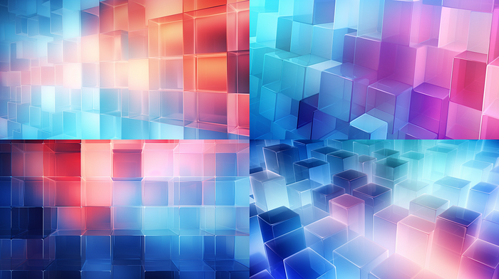Best Midjourney Prompt for powerpoint presentation background and corporate materials,, gradient frosted cubes